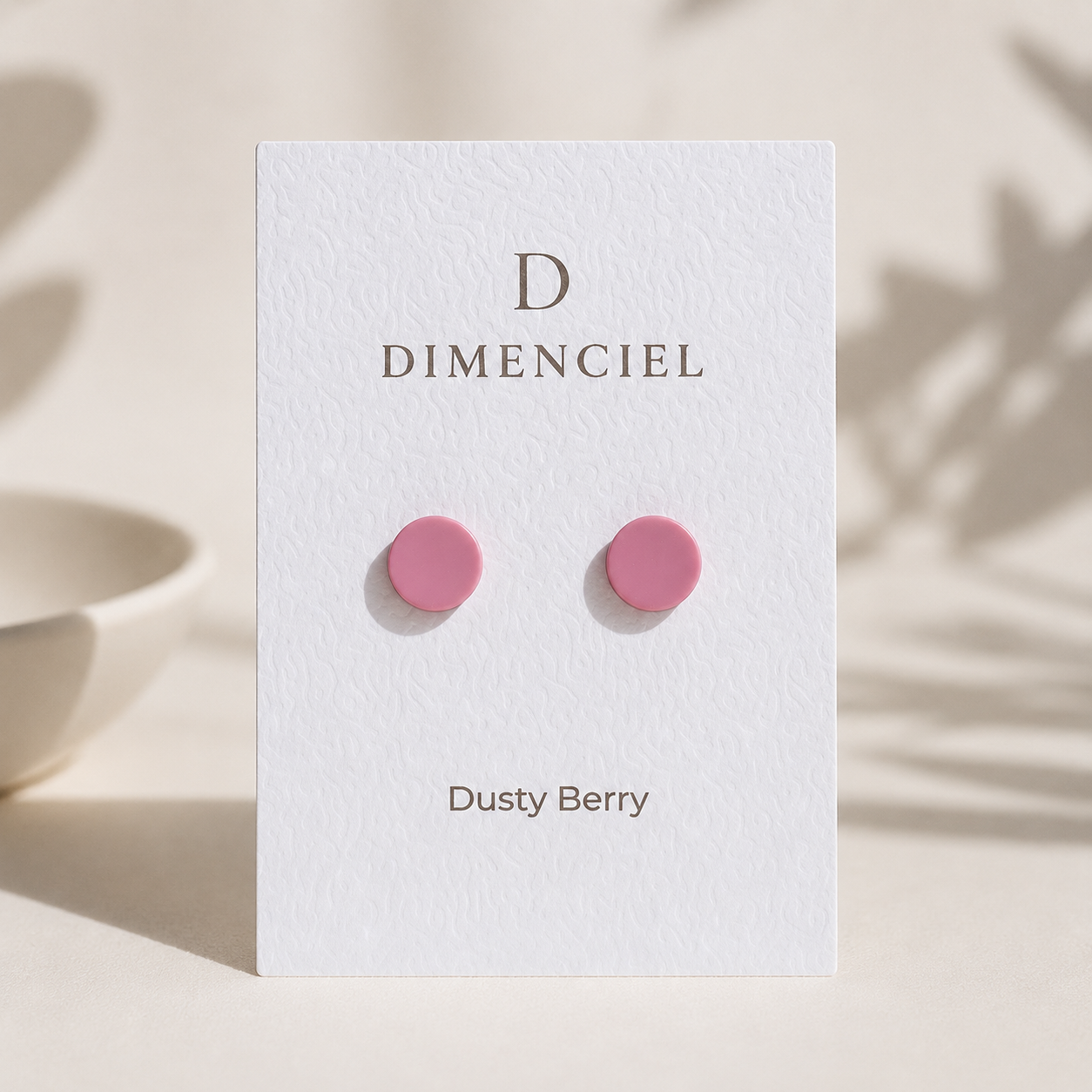 The Micro Orb Trio in Dusty Berry | Circle Ear Studs Set