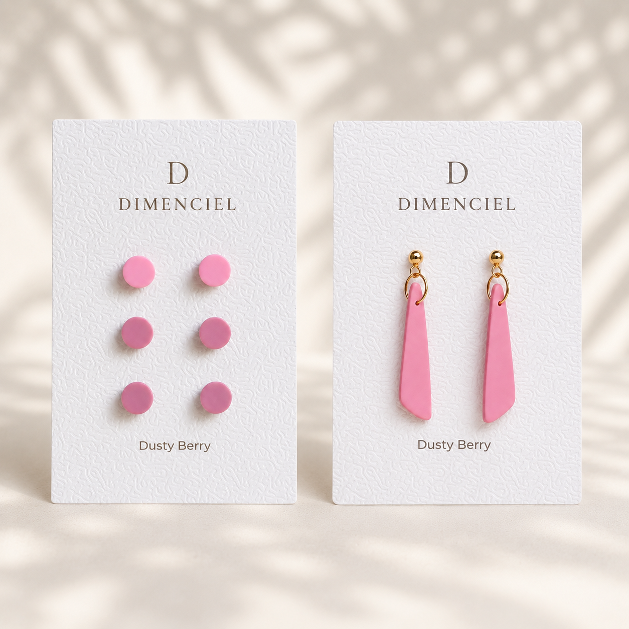 The Orb & Taper Edit in Dusty Berry | Bundle — Circle Studs Set & Drop Earrings