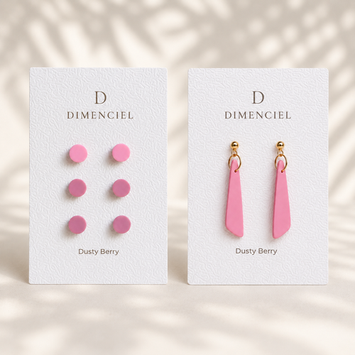 The Orb & Taper Edit in Dusty Berry | Bundle — Circle Studs Set & Drop Earrings