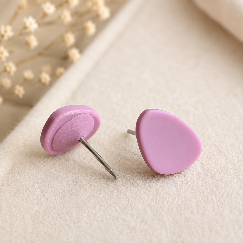 The Micro Pebble Trio in Dusty Berry | Pebble Ear Studs Set
