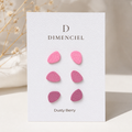 Dusty Berry Pebble Ear Studs Set