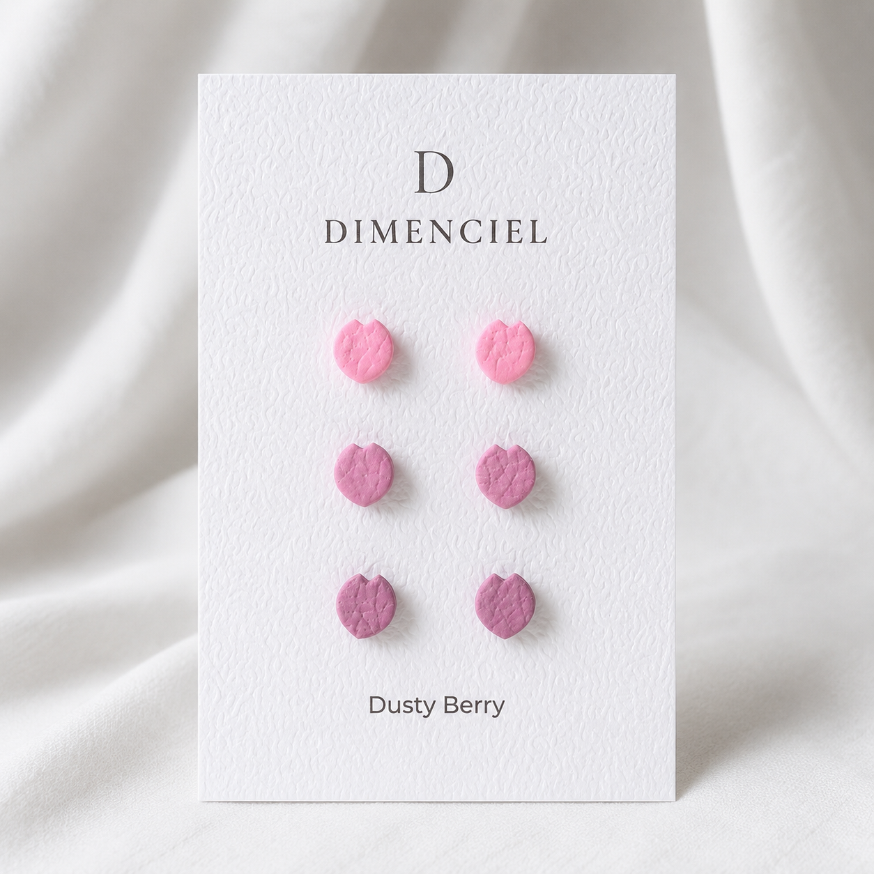 Dusty Berry Cherry Blossom Petal Ear Studs Set