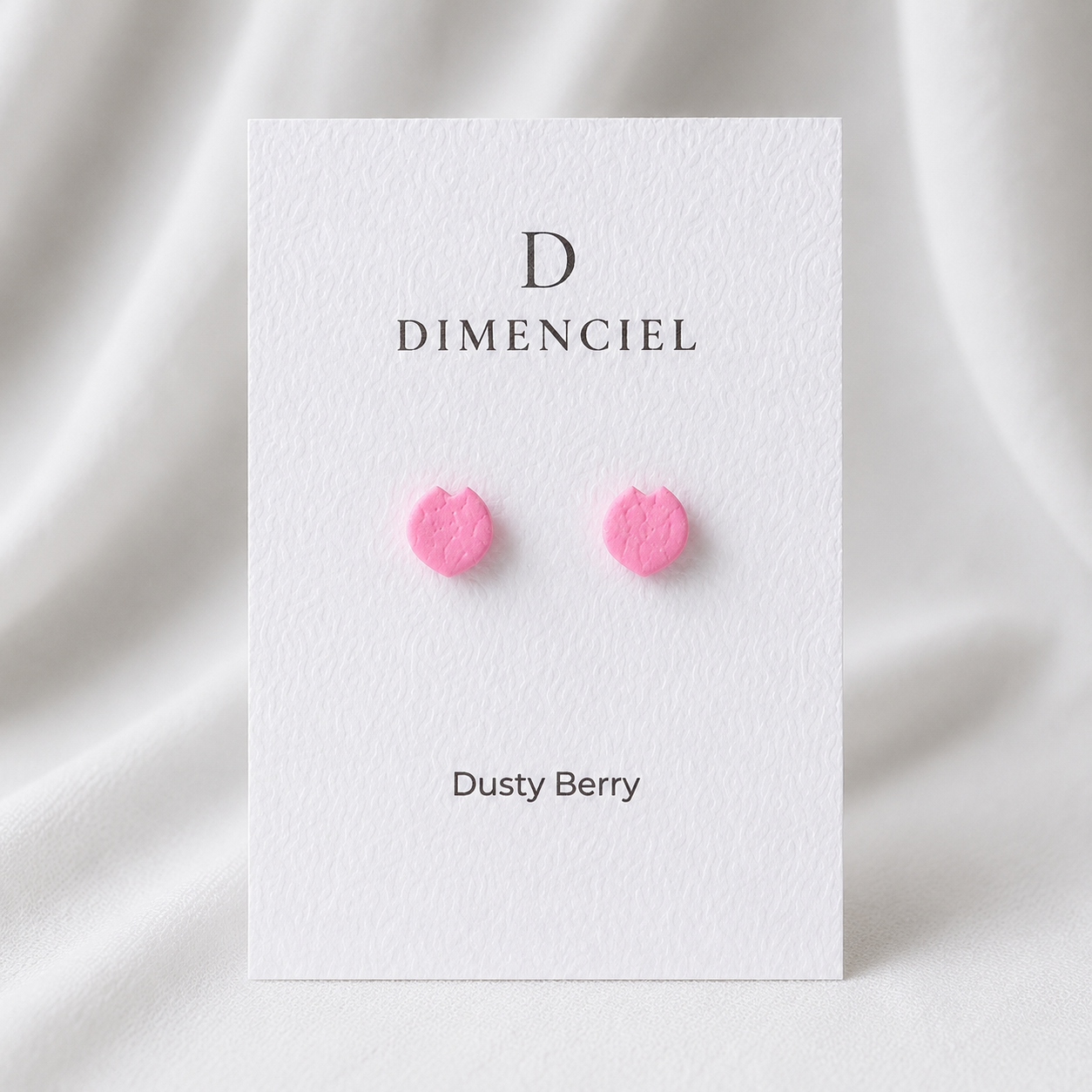 Dusty Berry Cherry Blossom Petal Ear Studs Set