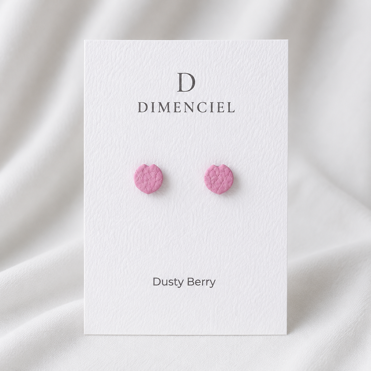 Dusty Berry Cherry Blossom Petal Ear Studs Set