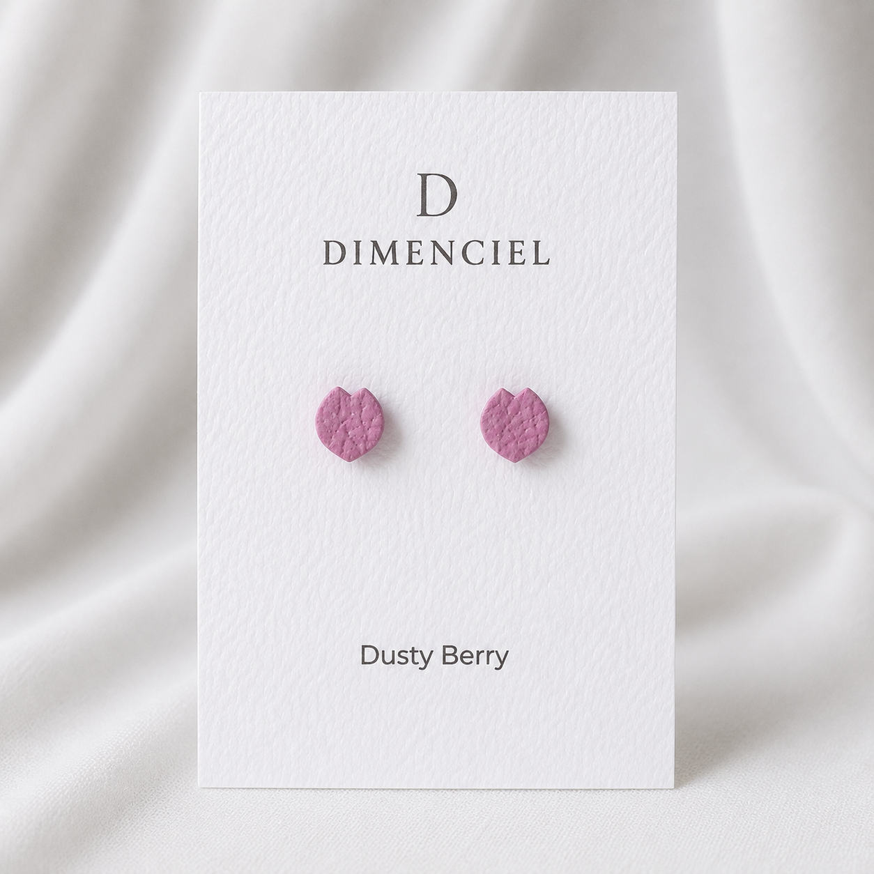 Dusty Berry Cherry Blossom Petal Ear Studs Set