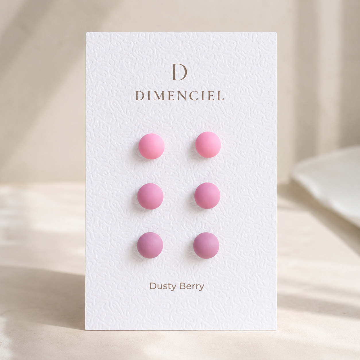 The Micro Dome Trio in Dusty Berry | Half Sphere Ear Studs Set