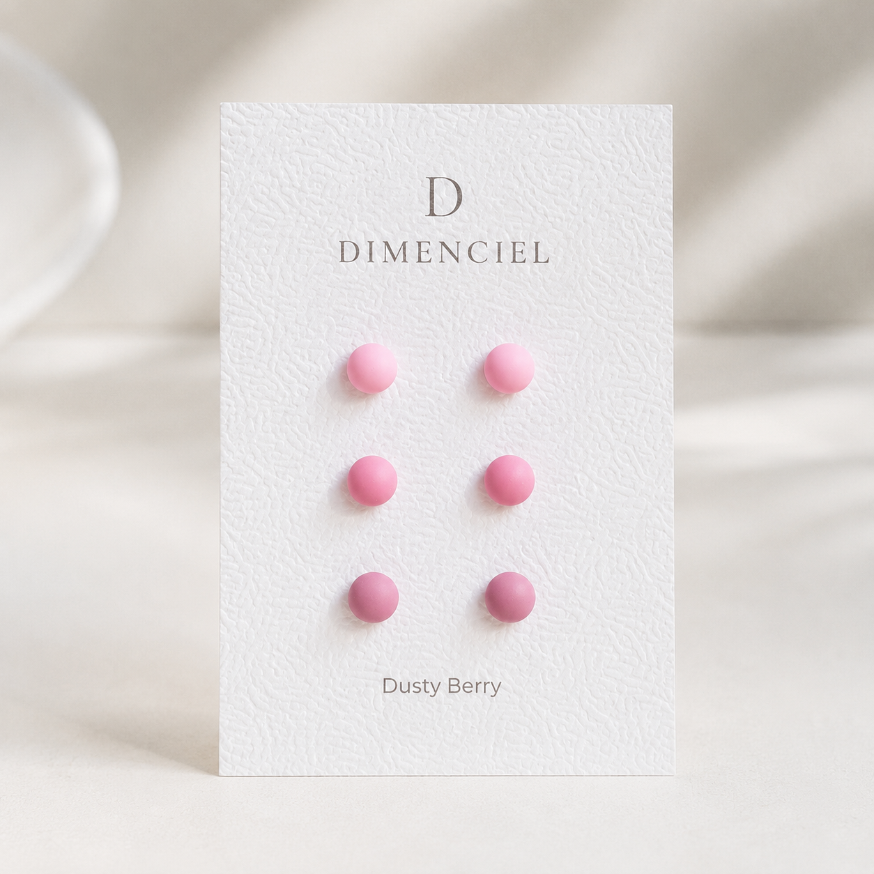 The Micro Dome Trio in Dusty Berry | Half Sphere Ear Studs Set