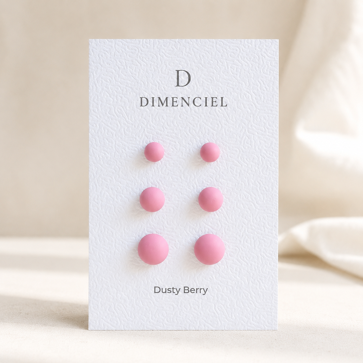 The Micro Dome Trio in Dusty Berry | Half Sphere Ear Studs Set
