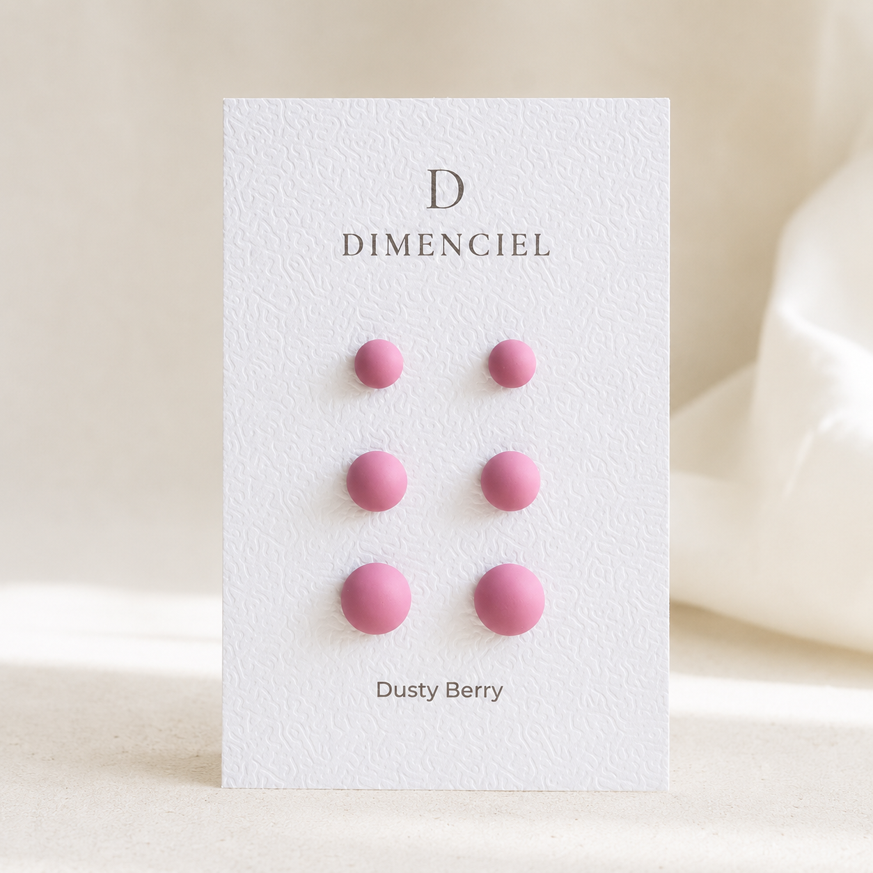 The Micro Dome Trio in Dusty Berry | Half Sphere Ear Studs Set