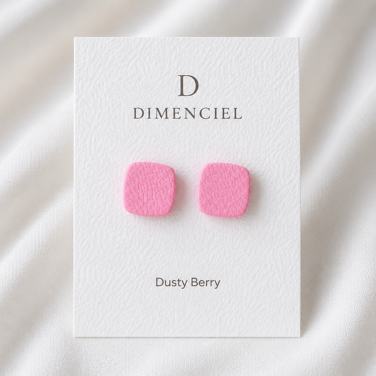 Dusty Berry Square Ear Studs Set