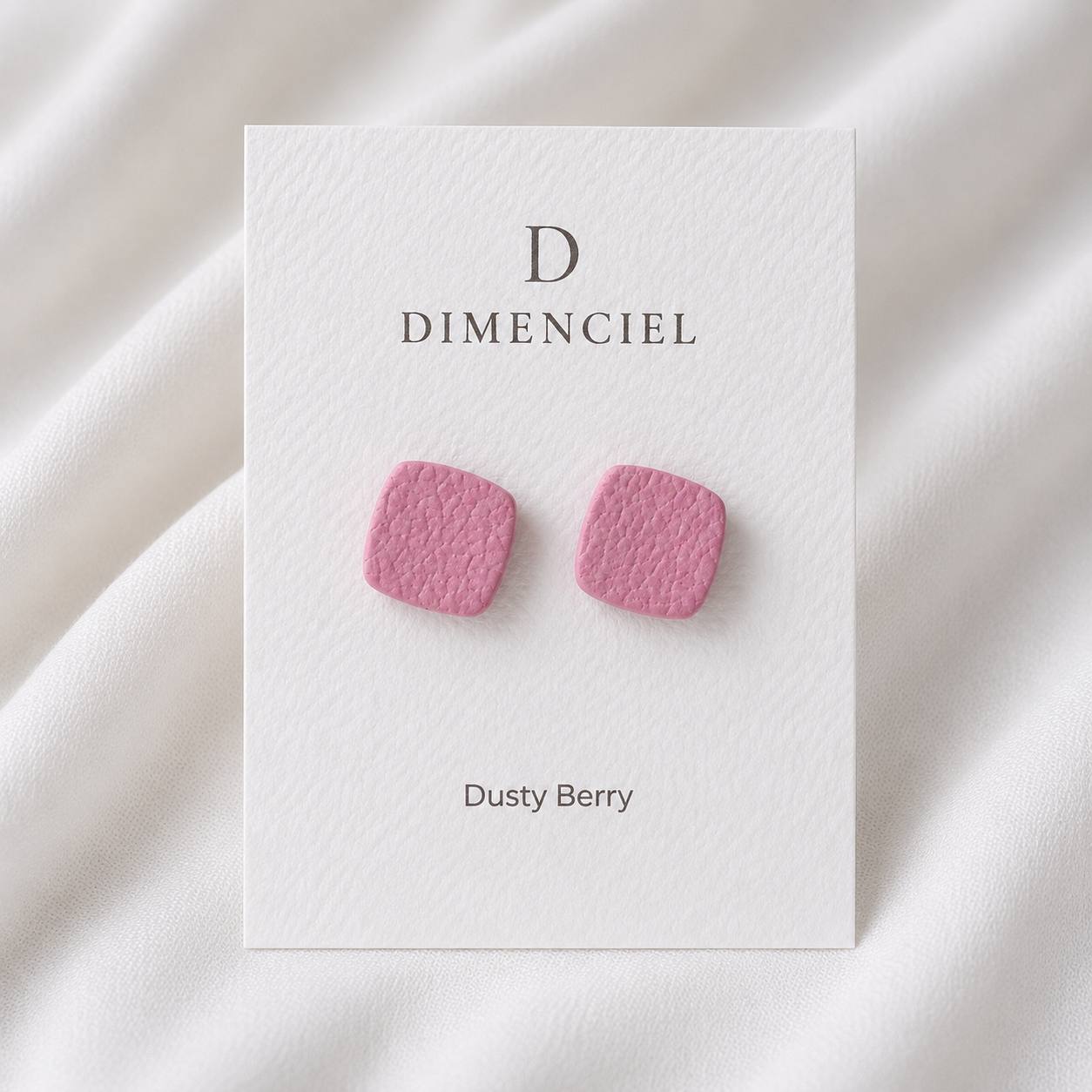 Dusty Berry Square Ear Studs Set