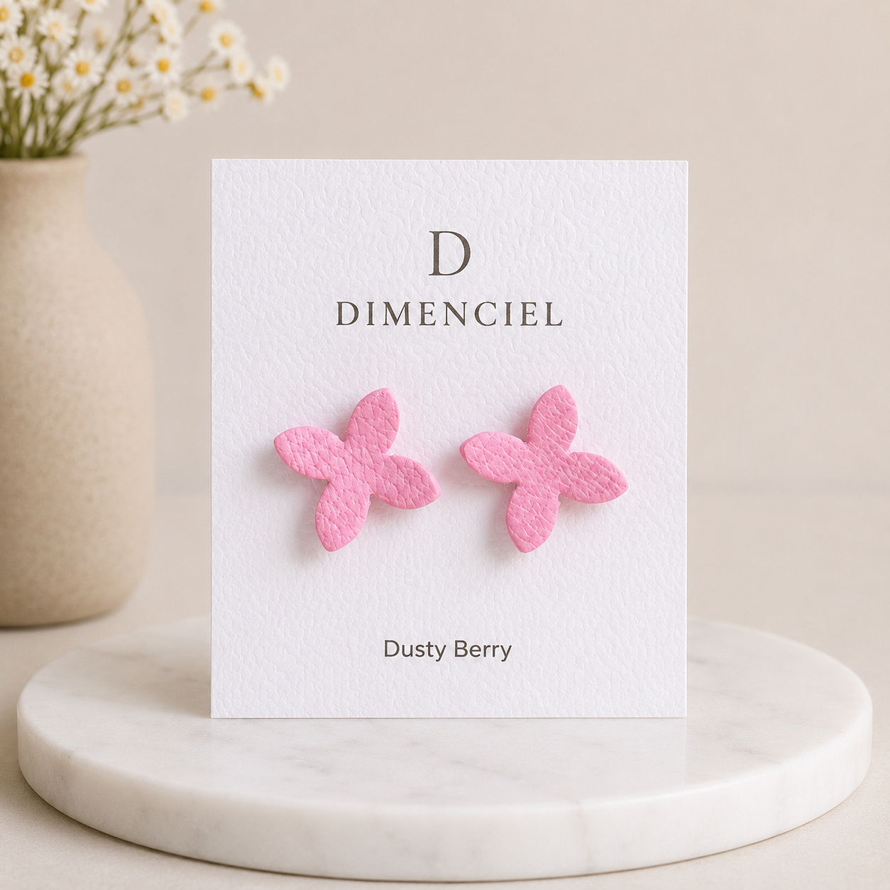 Dusty Berry Lilac Ear Studs Set