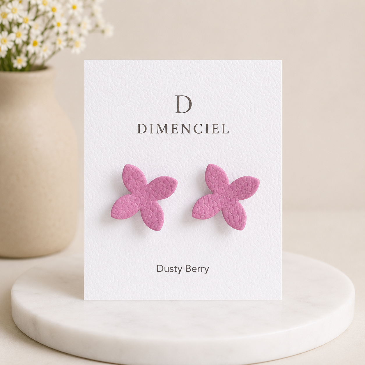 Dusty Berry Lilac Ear Studs Set