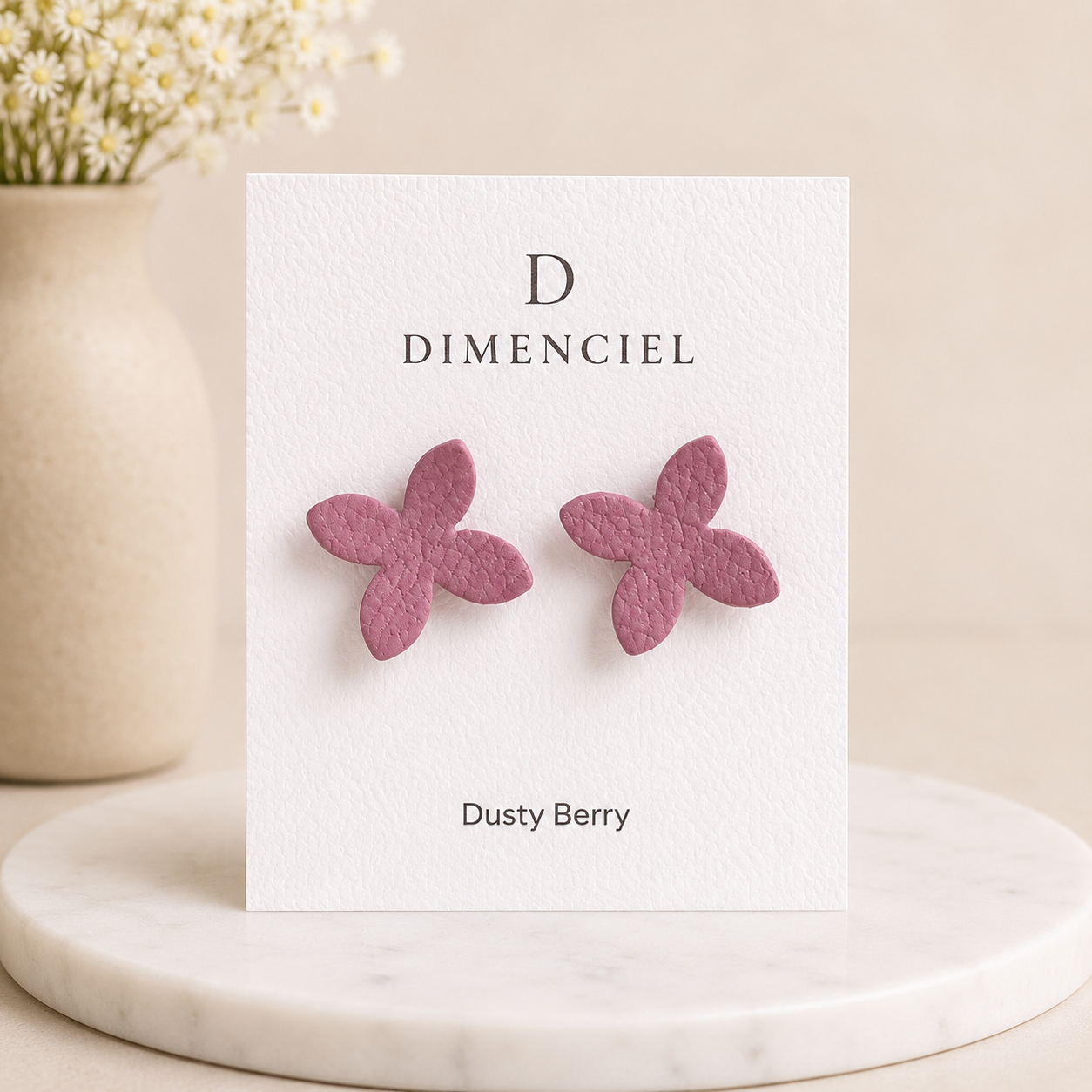 Dusty Berry Lilac Ear Studs Set
