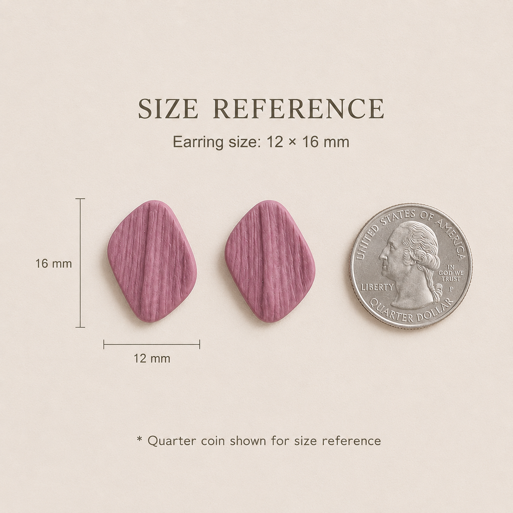 The Organic Pebble in Dusty Berry | Pebble Ear Studs