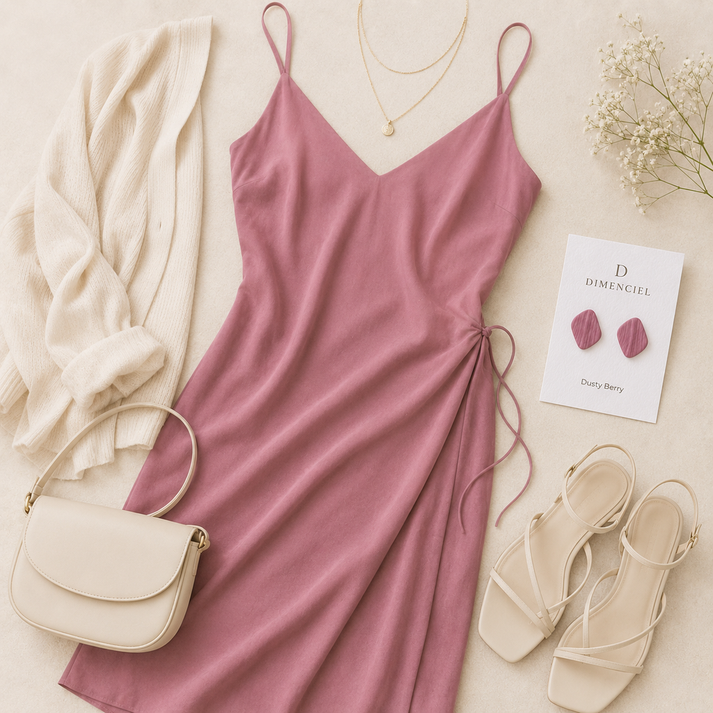 The Organic Pebble in Dusty Berry | Pebble Ear Studs