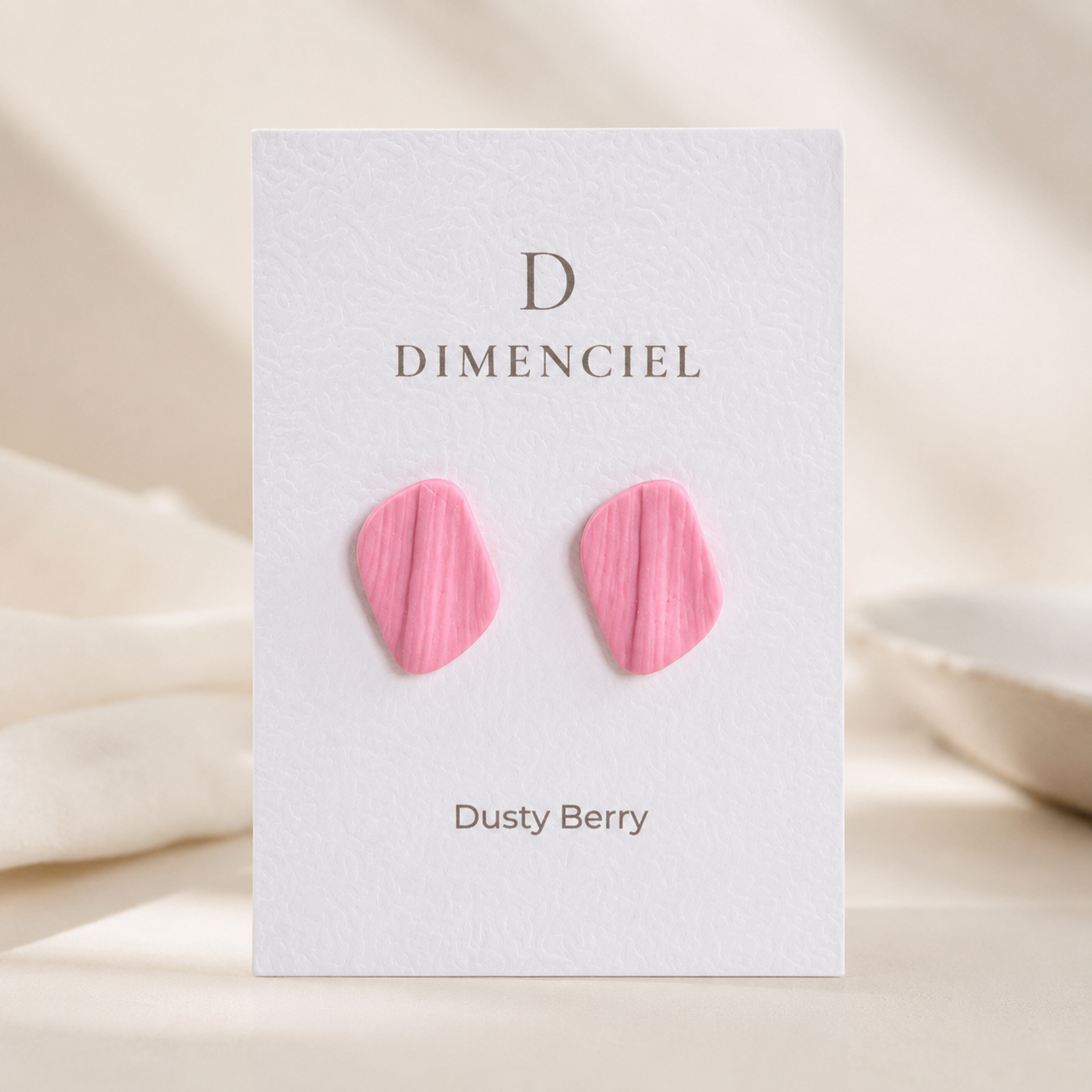 The Organic Pebble in Dusty Berry | Pebble Ear Studs