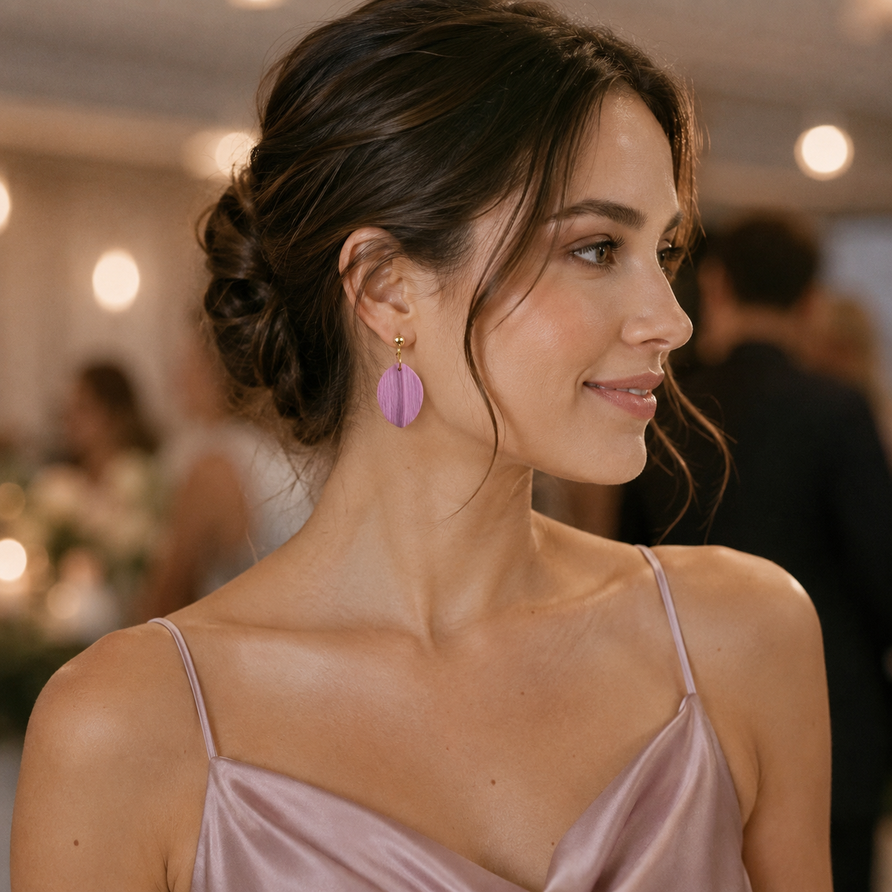 The Callista Drop in Dusty Berry | Petal Drop Earrings
