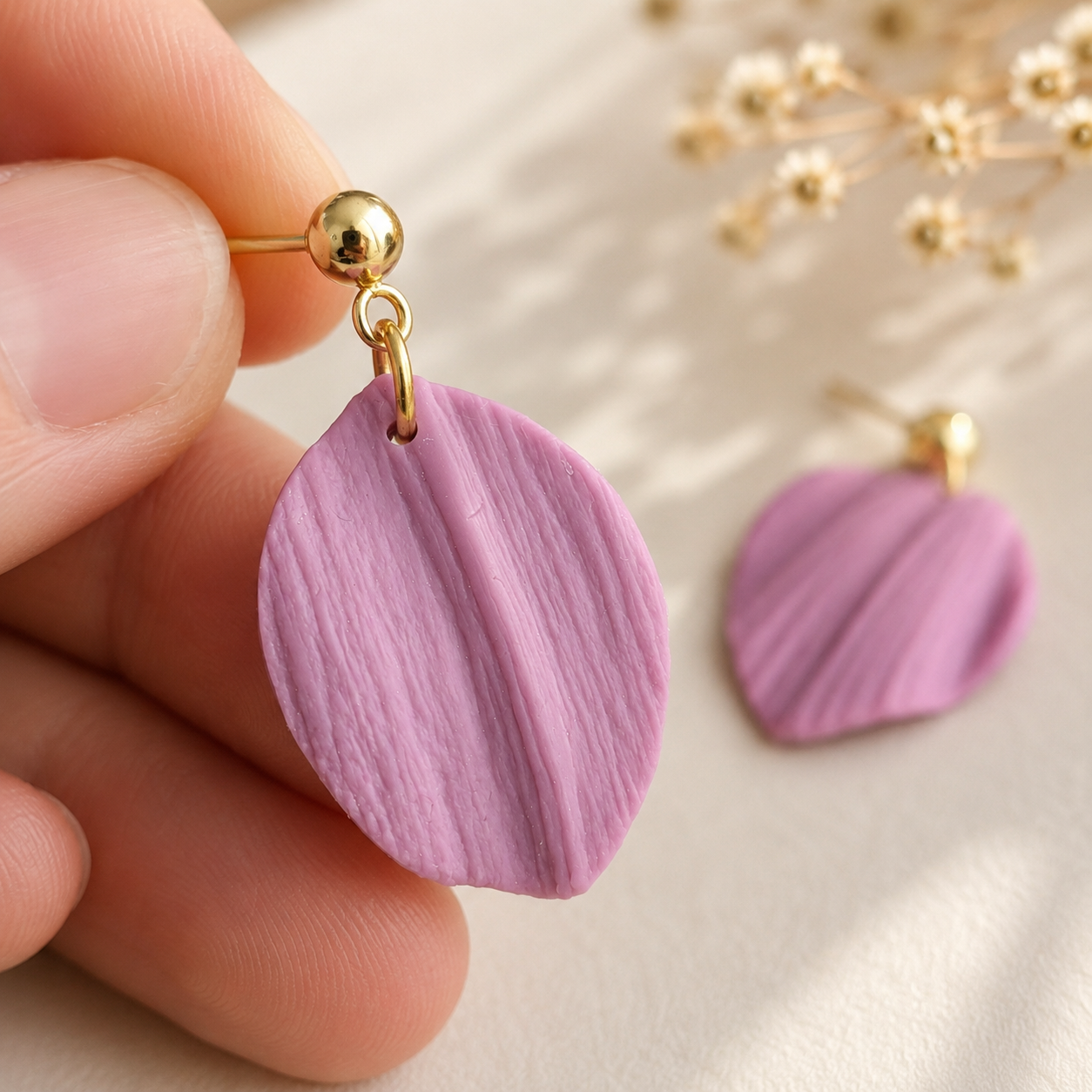 The Callista Drop in Dusty Berry | Petal Drop Earrings