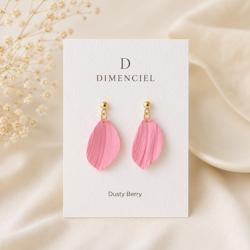 Dusty Berry Petal Drop Earrings