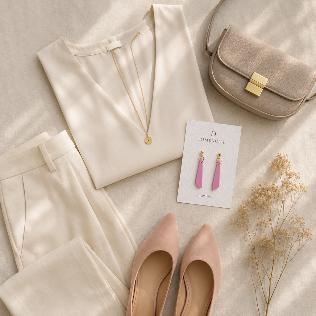 The Tapered Drop in Dusty Berry | Drop Earrings