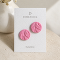 The Swirl Orb in Dusty Berry | Circle Ear Studs