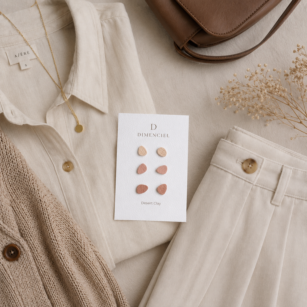 Desert Clay Pebble Stud Set