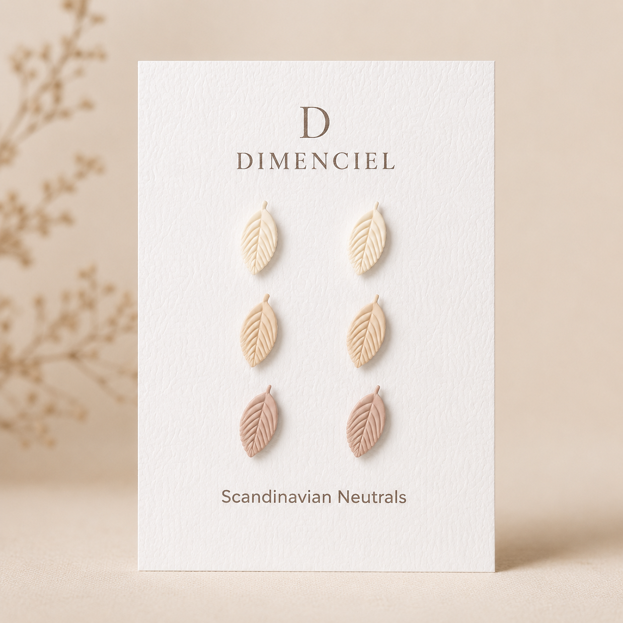 Scandinavian Neutrals Leaf Stud Set