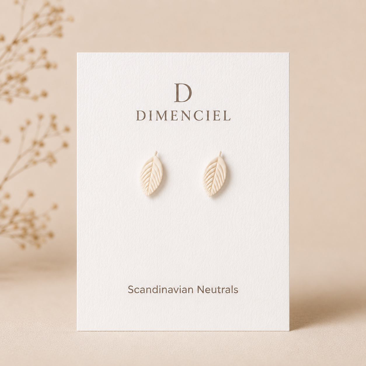 Scandinavian Neutrals Leaf Stud Set