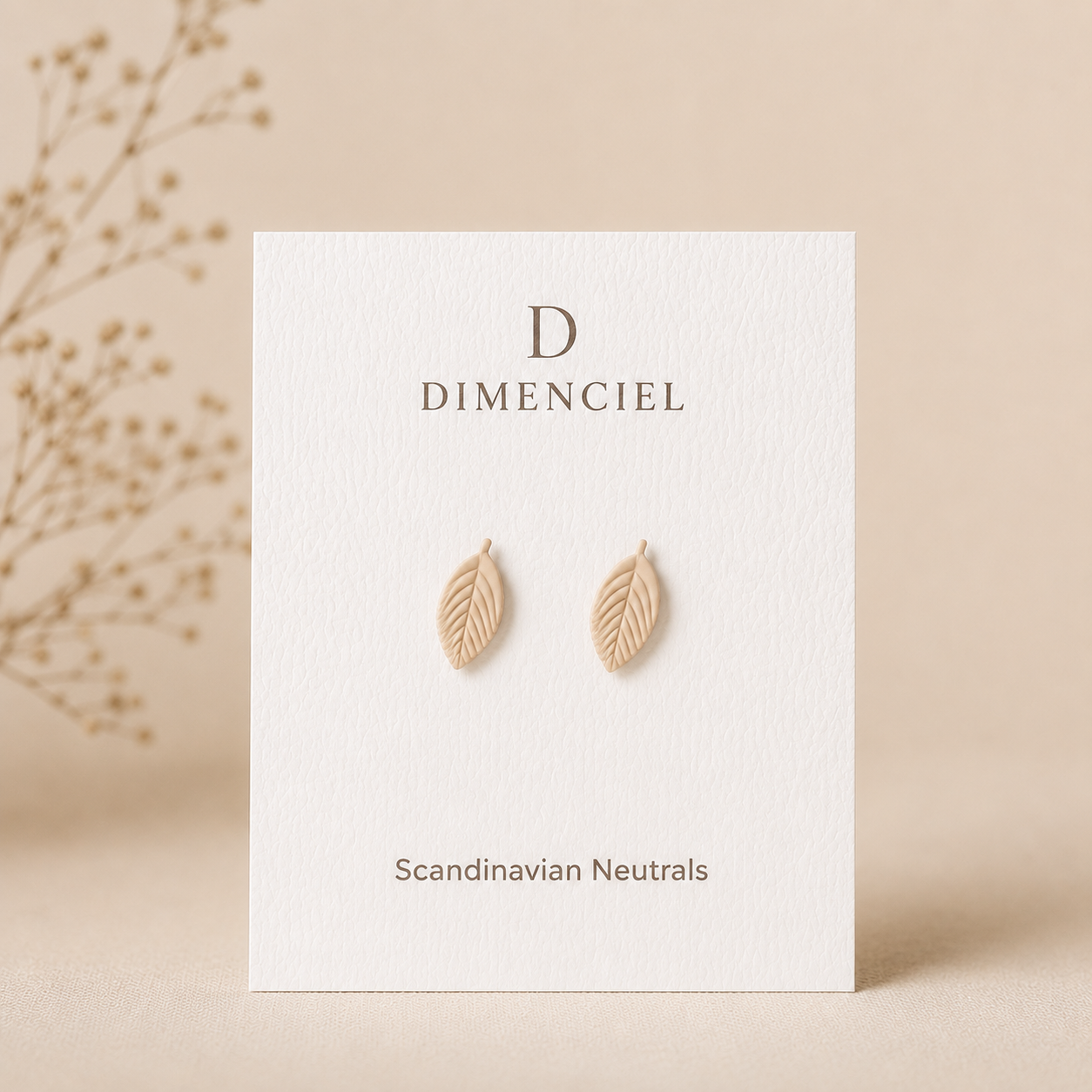 Scandinavian Neutrals Leaf Stud Set