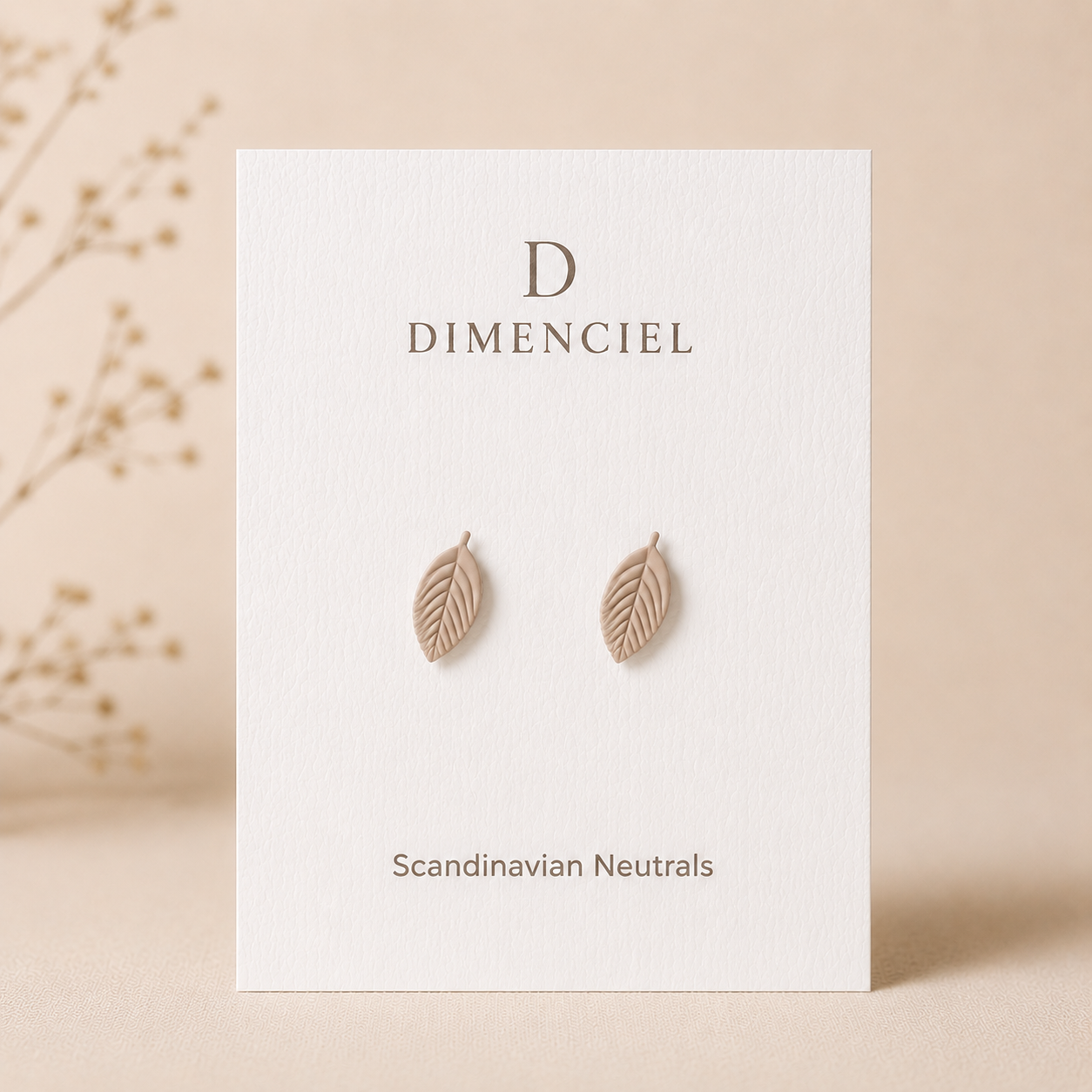 Scandinavian Neutrals Leaf Stud Set