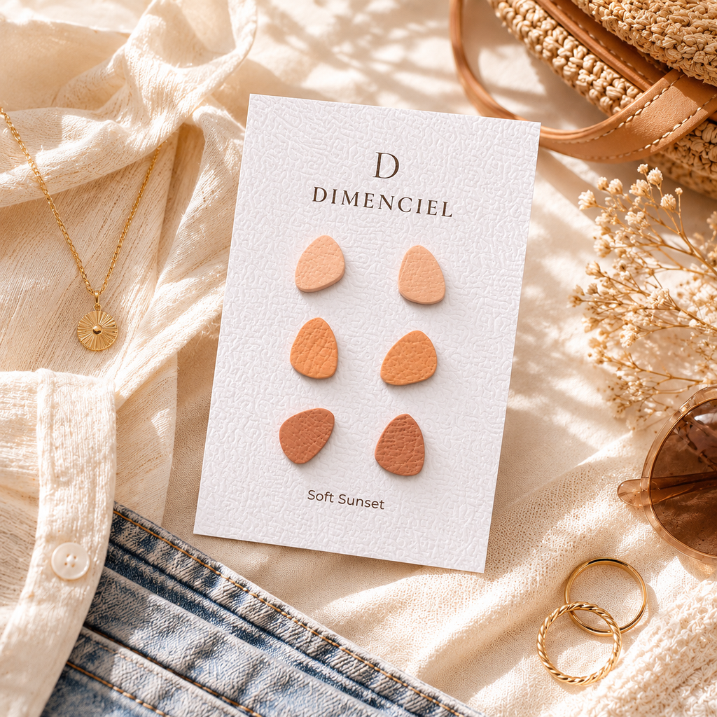 Soft Sunset Pebble Stud Set