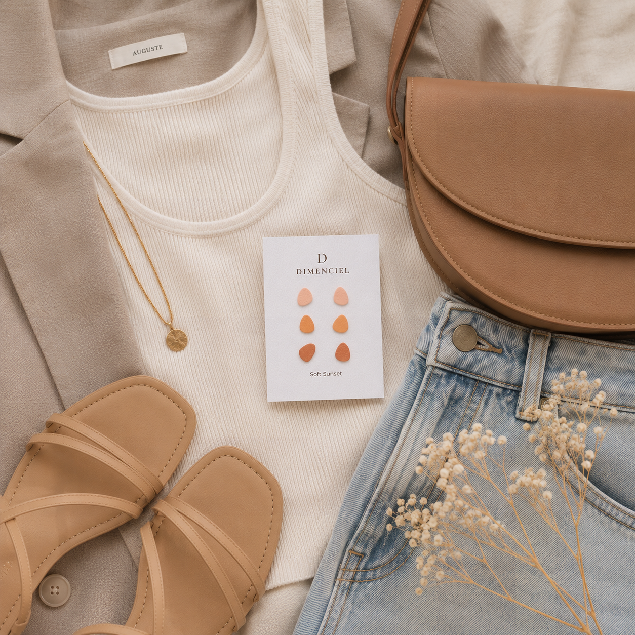Soft Sunset Pebble Stud Set