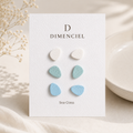 Sea Glass Pebble Stud Set
