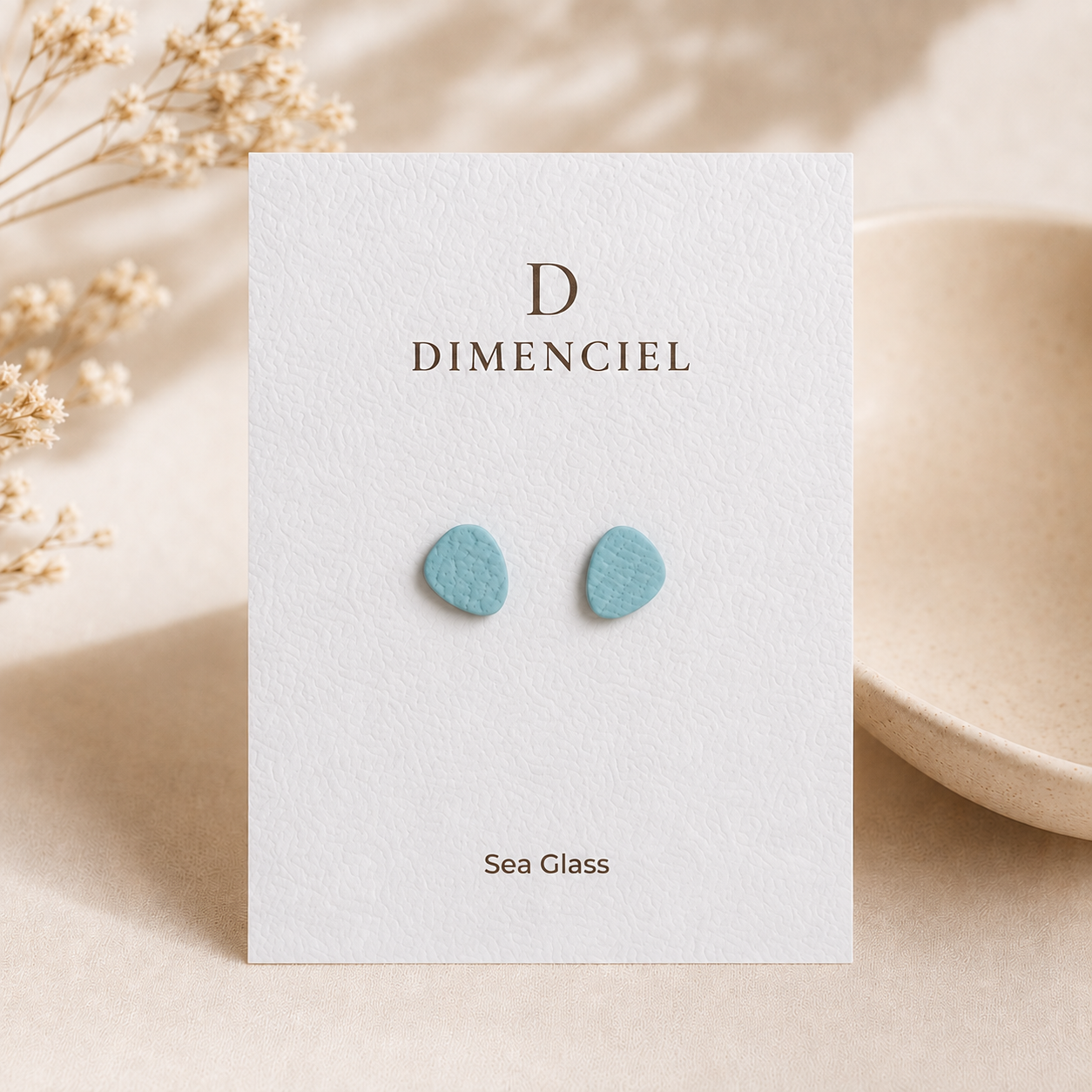 Sea Glass Pebble Stud Set
