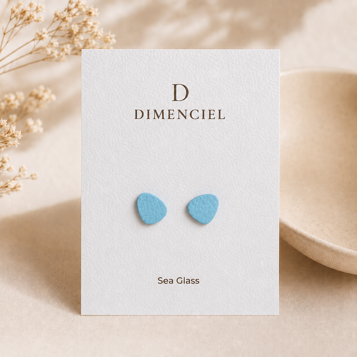 Sea Glass Pebble Stud Set