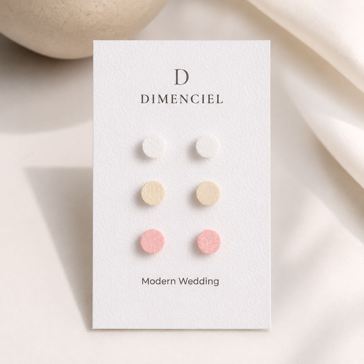 Modern Wedding Circle Ear Studs Set