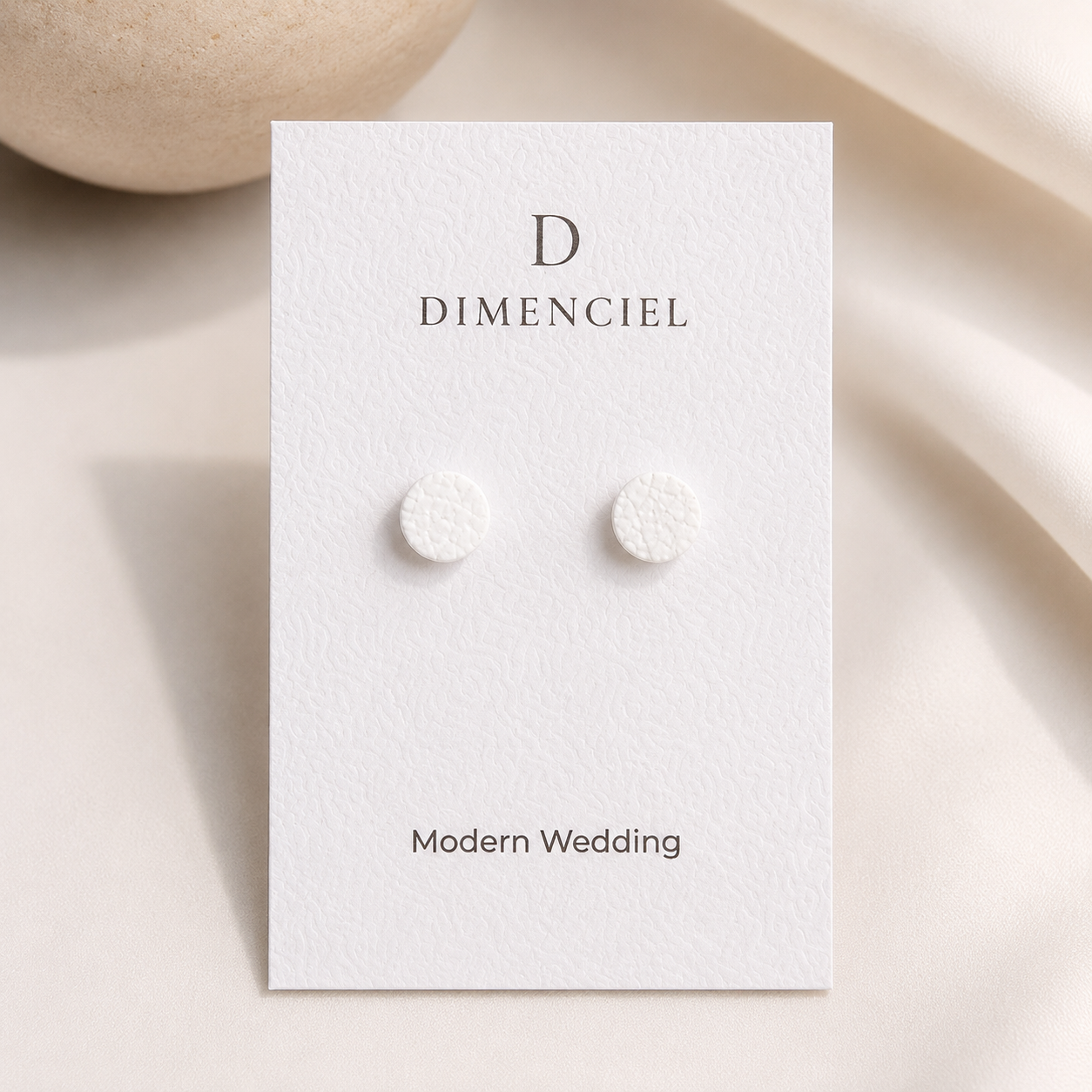 Modern Wedding Circle Ear Studs Set
