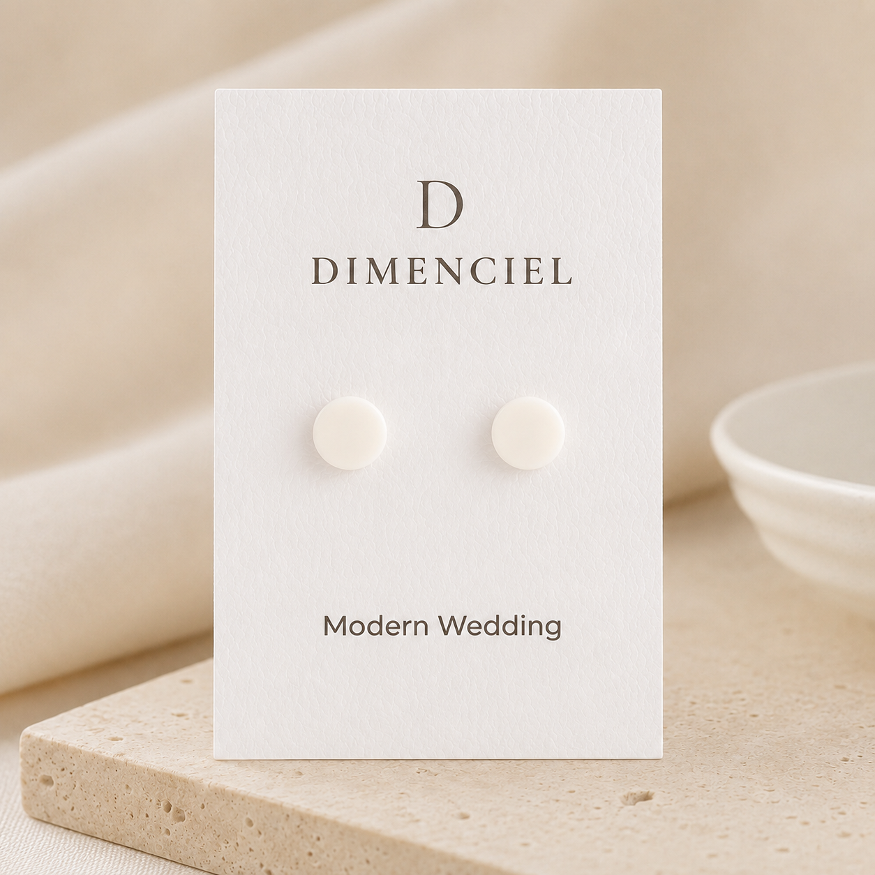 The Micro Orb Trio in Modern Wedding | Circle Ear Studs Set