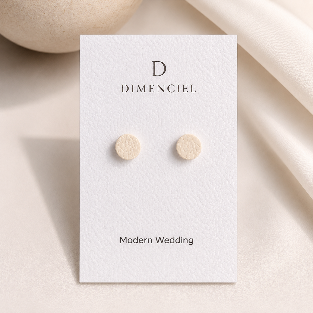 Modern Wedding Circle Ear Studs Set
