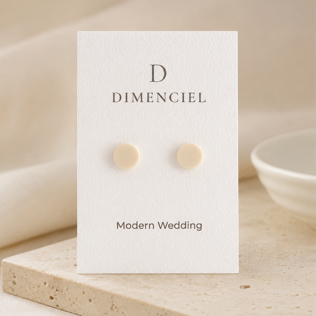 The Micro Orb Trio in Modern Wedding | Circle Ear Studs Set