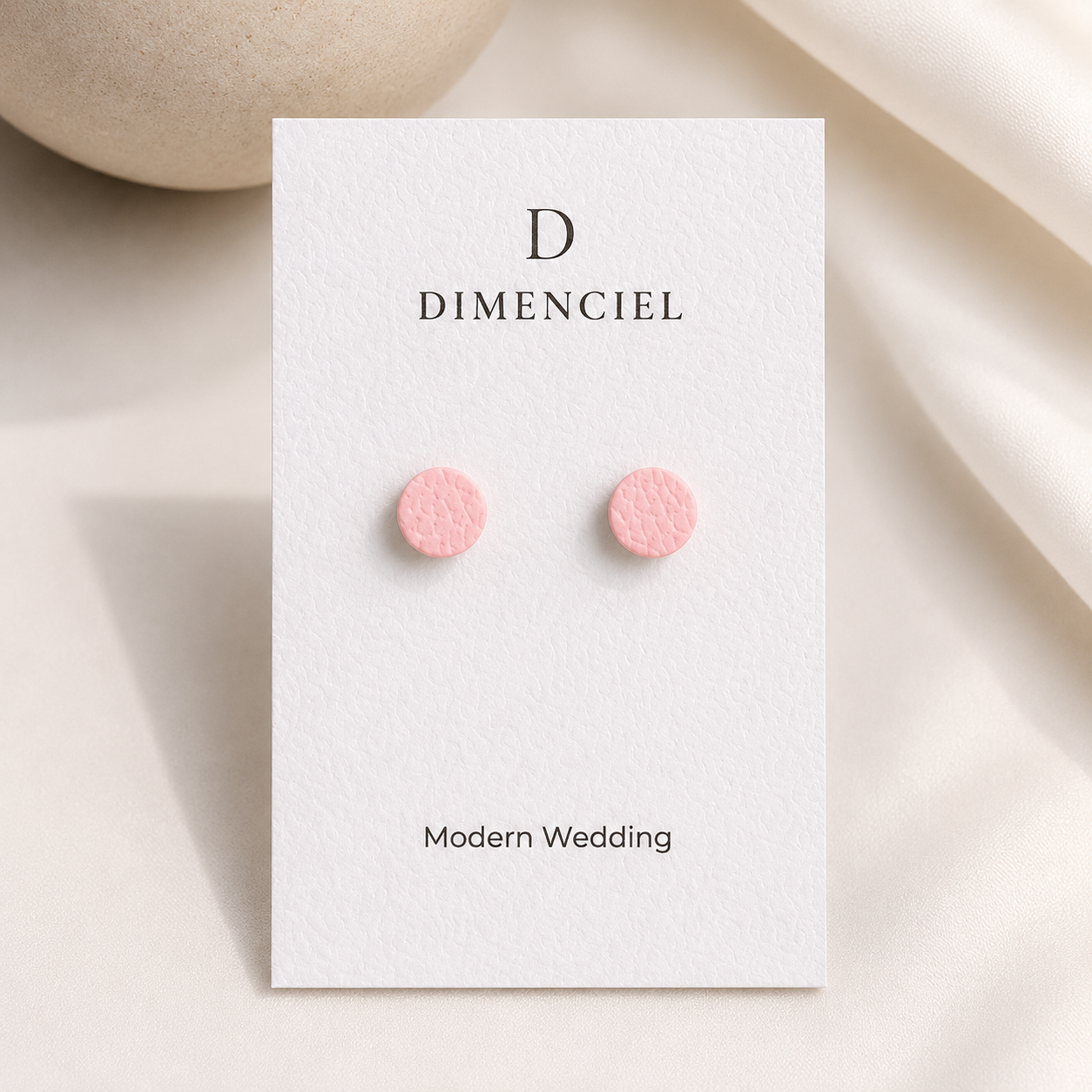 Modern Wedding Circle Ear Studs Set