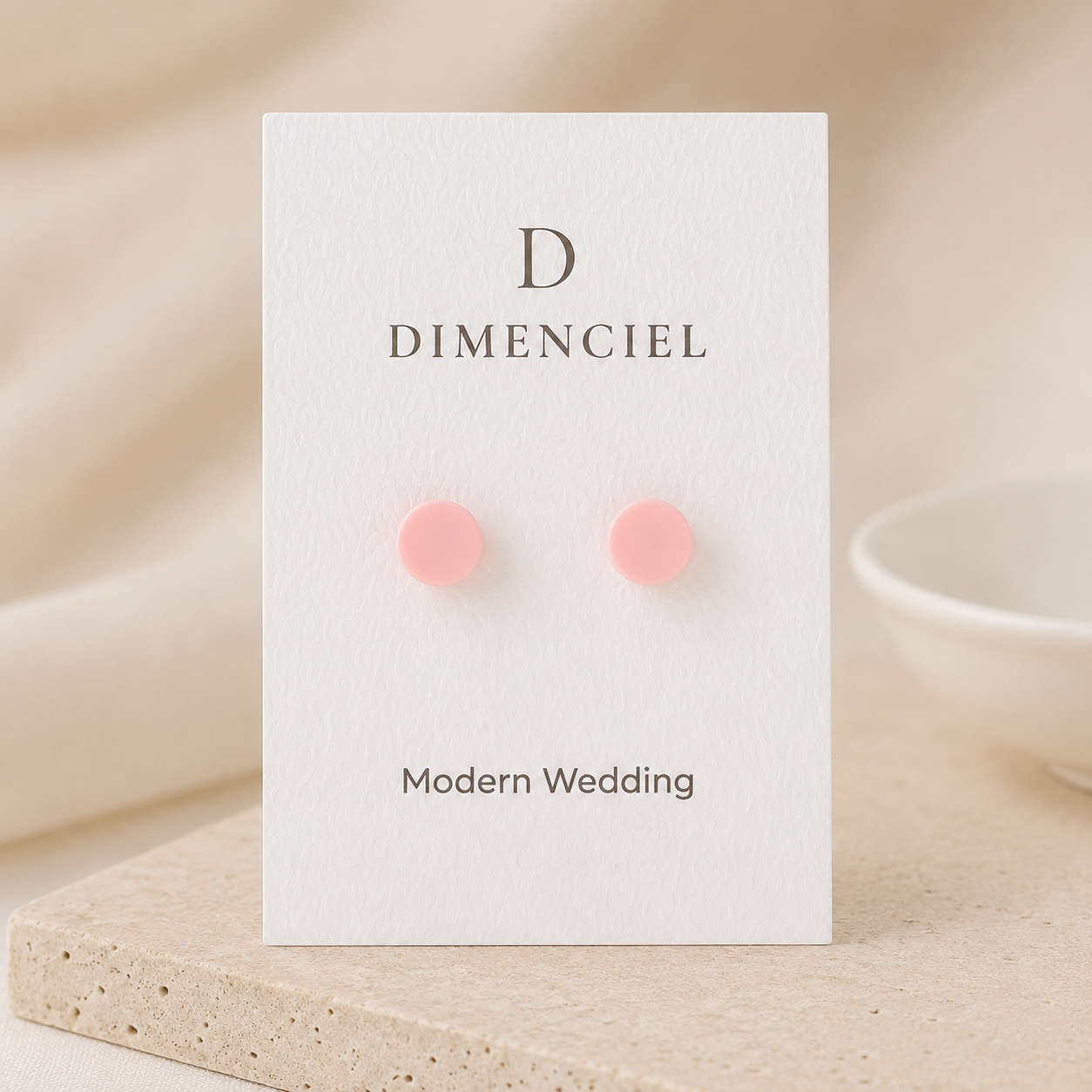 The Micro Orb Trio in Modern Wedding | Circle Ear Studs Set