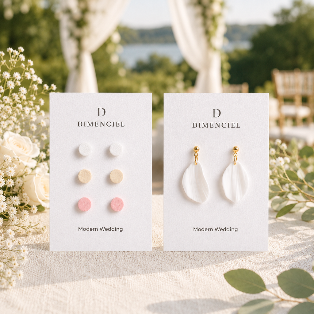 Modern Wedding Bundle — Circle Studs & Petal Drop Earrings