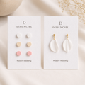 Modern Wedding Bundle — Circle Ear Studs Set and Petal Drop Earrings by Dimenciel