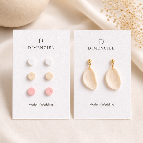 Modern Wedding Bundle — Circle Studs & Petal Drop Earrings