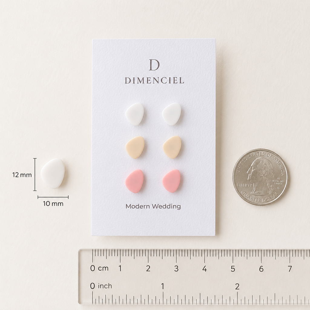 The Micro Pebble Trio in Modern Wedding | Pebble Stud Set