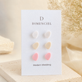 The Micro Pebble Trio in Modern Wedding | Pebble Stud Set
