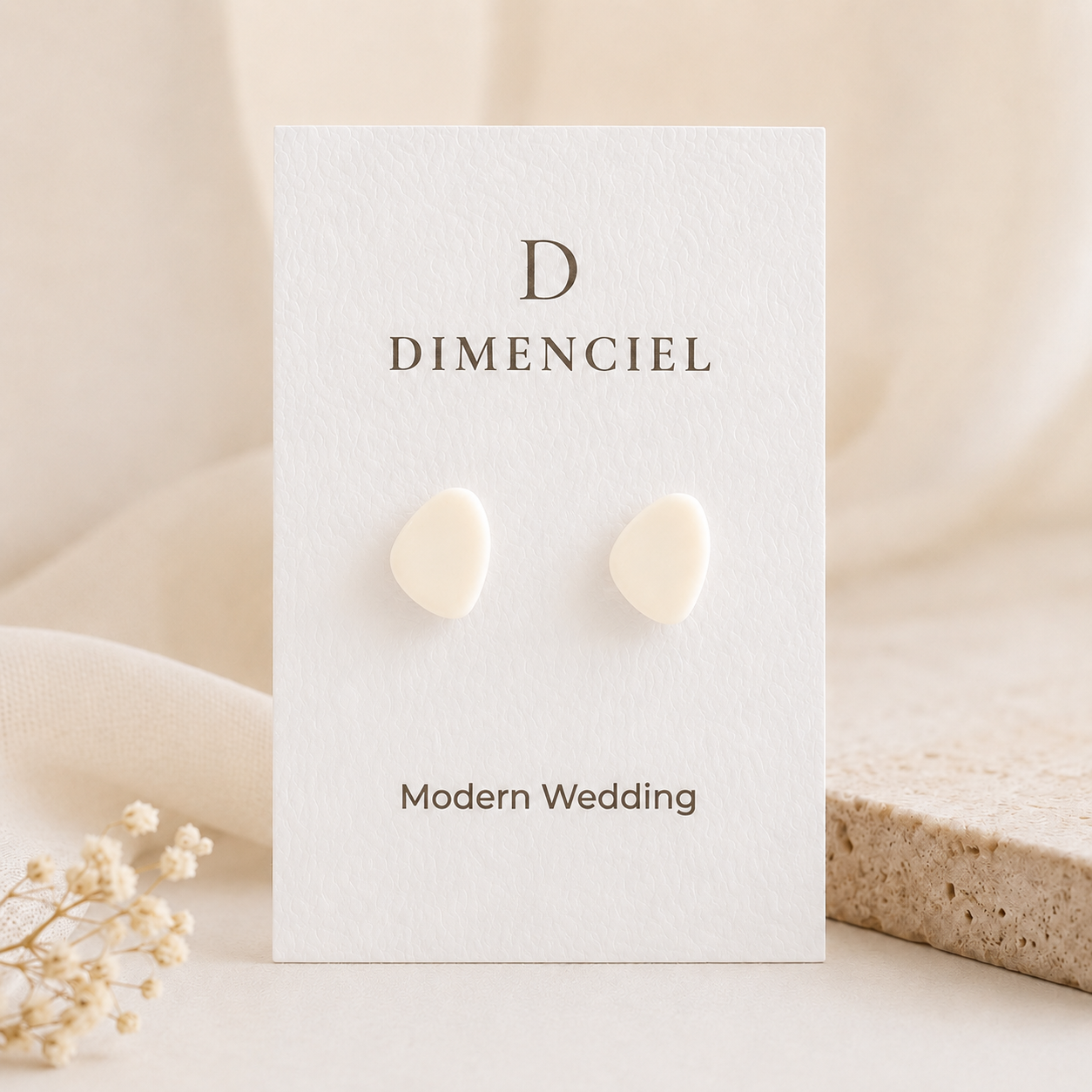 The Micro Pebble Trio in Modern Wedding | Pebble Stud Set