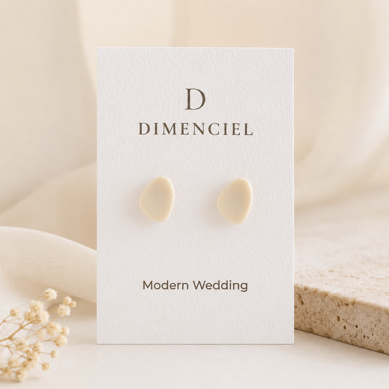 The Micro Pebble Trio in Modern Wedding | Pebble Stud Set
